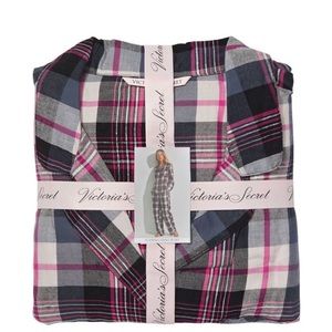 Medium Victorias Secret Flannel Long PJ set NWT